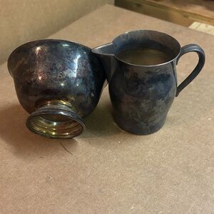 Vintage Silver Creamer and Sugar Set